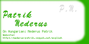 patrik mederus business card